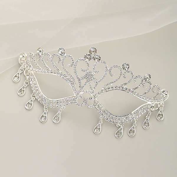 Bröllops Maskerad Mask Rhinestone Inlagd Glansig Lyxig Metall Mask För Män Och Kvinnor Dansfest