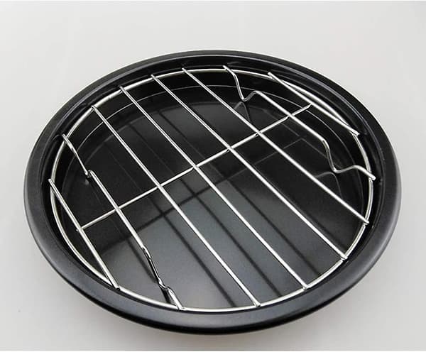 Rund kokegrill i rustfritt stål, 22 cm