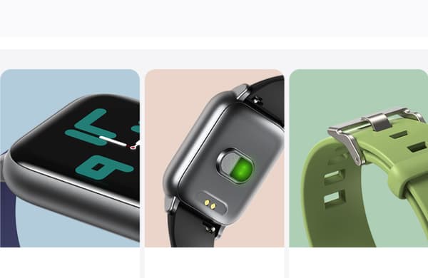Smartklokke, hjertefrekvens søvn fitness termometer skritt bluetooth klokke (lys blå)