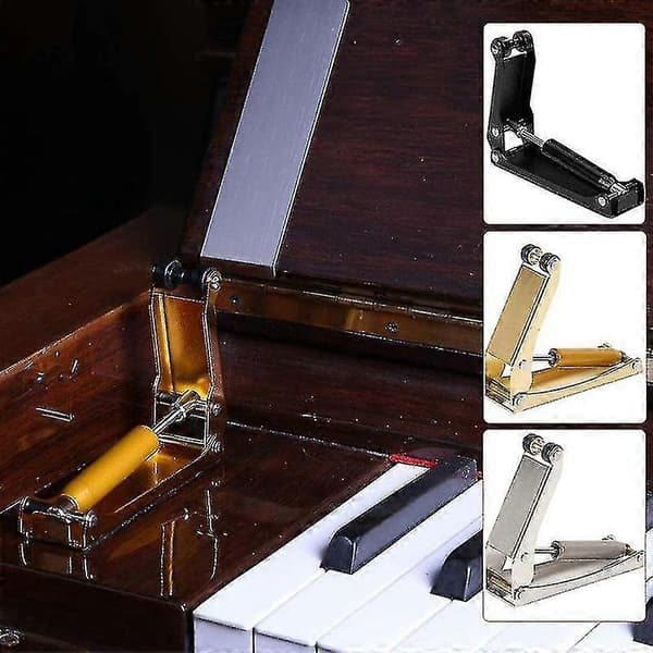 Pianolock i legering, långsam mjuk stängning, fallskydd, hydrauliskt tryck, fallbrädesaccelerator, tillbehör silver