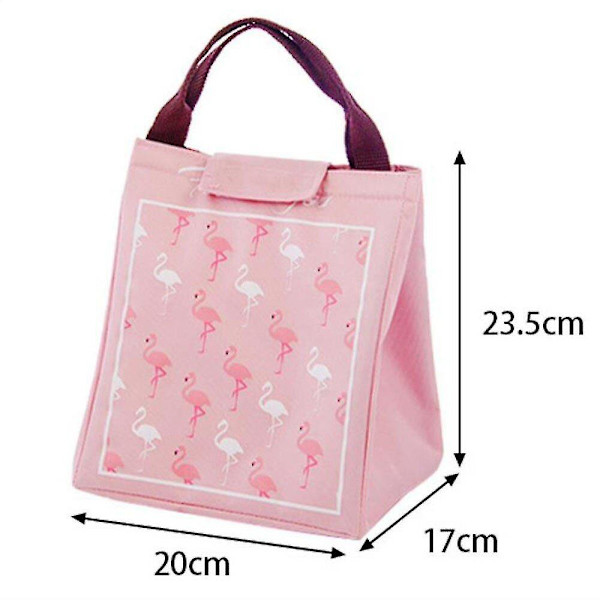 3-pack Flamingo Lunchväska Tjock Bärbar Vattentät Isoleringspåse Aluminiumfolie Värmeisolering