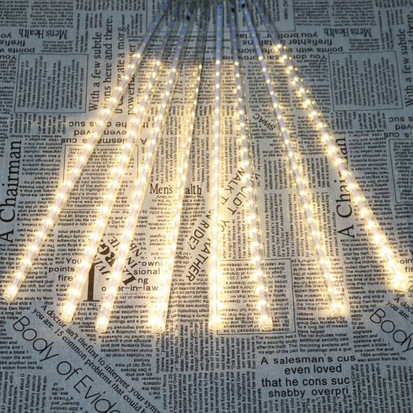 LED-regnbågsdusch snöfall julgransljus B