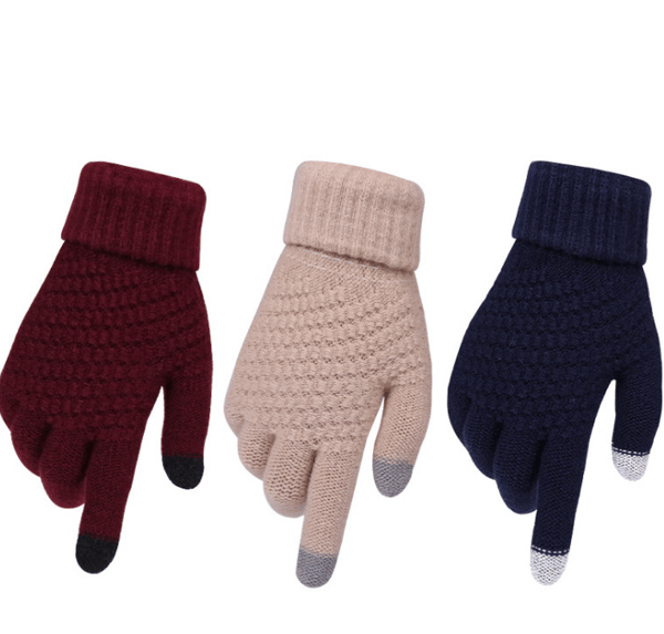 2 Par Dame Touchscreen Handsker Vinter Strik Blød