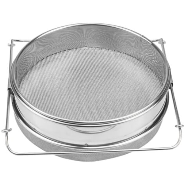 Dubbellagers Honungsfilter, Rostfritt Stål Honungsfilter, Dubbel Sil med Justerbart Handtag, Honungsfilter