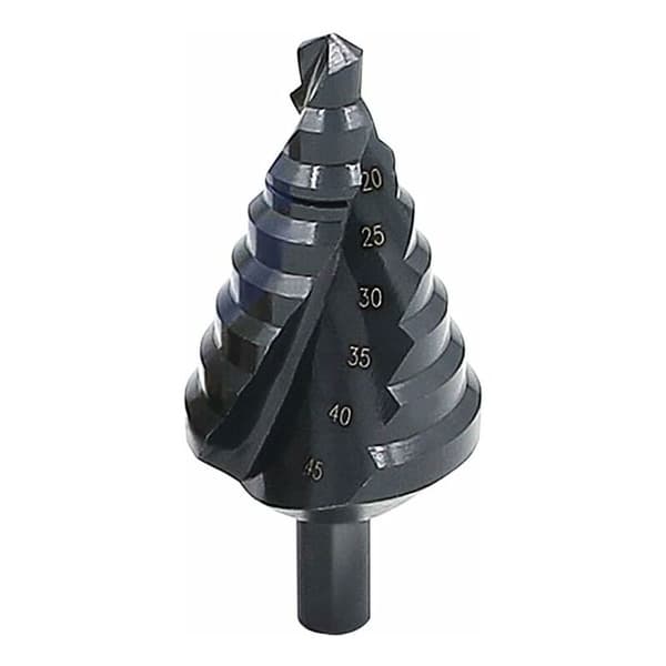 Trinnbor Pagodebor Titanium Nitrid Bor (10-45mm Spiralfløyte Nitrid (Svart)) Egnet for Verktøyrom
