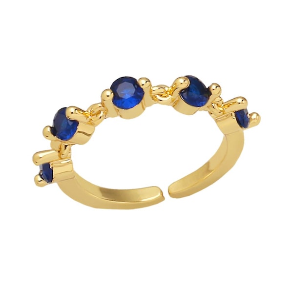 Ring Vintage Zirkon Justerbar Mote Smykker Ac8714 Blue