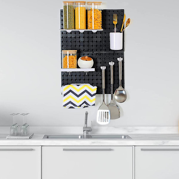 Wall Control Pegboard Rack Horizontal Pegboard - Helppo asentaa Peg Boards S black