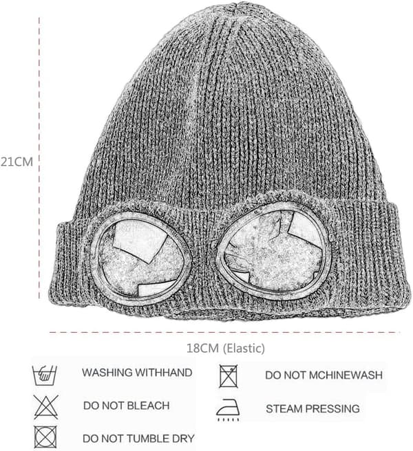 Unisex Ullstickad Glasögonmössa, Varm Vintertrendig Hatt