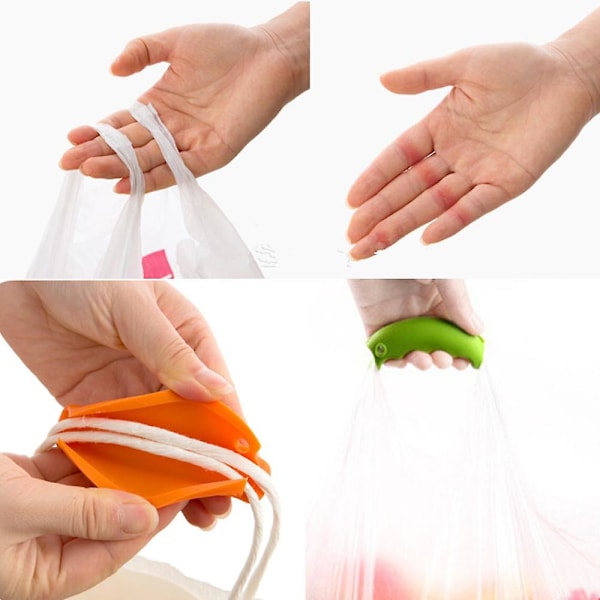 Trong Silikonhåndtag Bærer 4 stk. Plastikposeholder Bærer Stærk Silikonhåndtag Bærer til Indkøbsposer Affaldsposer Red