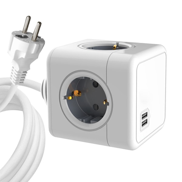 Europæisk stil med USB-stikkonverter, multifunktionel europæisk standard forlængerledning (med 1,5 meter ledning - standard E03-2)