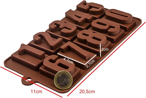 Silikonform för chokladnummer - Isbitsform - Chokladform