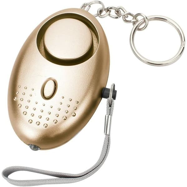 LED selvforsvar nøglering nødkald alarm (guld),