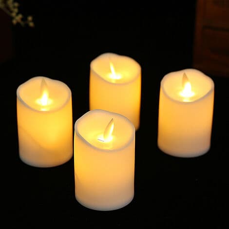Sæt med 4 LED-lys 5*7cm, Uden batteri, Elfenben