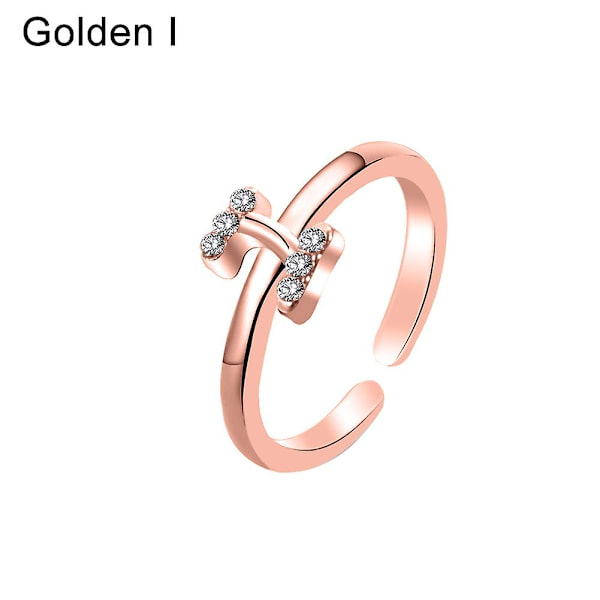 Muodi Naiset Yksinkertainen A-Z Englannin Aakkoset Kirjain Timantti Avorenkaan Korut Rose Gold F