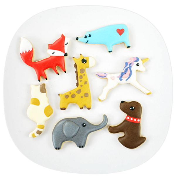 Animal Cookie Cutting Die 9 Piece Cookie Mold Duck Bear Dog Omelette Stainless Steel Die Set,