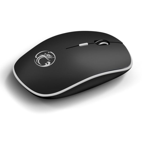 Silent Wireless Mouse Business Office Trådlös spelmus 4-knappar Silent Switch (tvåpack svart)