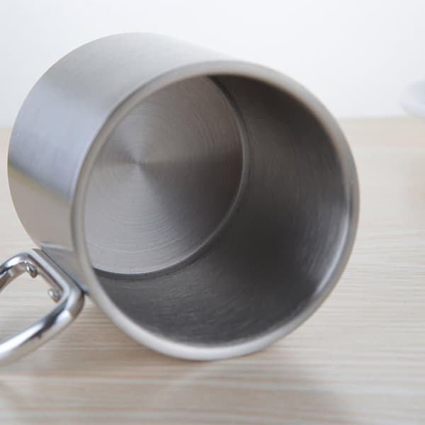 1 stk Dobbel Campingkopp i Rustfritt Stål 220ml Naturlig Vandring