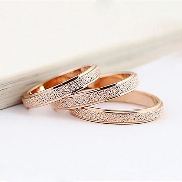 Herr Dam Bröllopsband Ring Rostfritt Stål Matt Ring Smycken Pargåva Gold Size 12