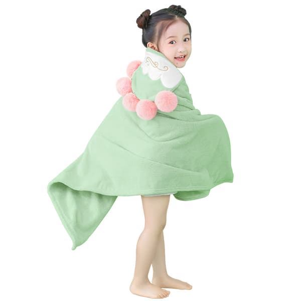 Barnekappe med hette grønt gress badekåpe landlig stil kappe 80*150cm
