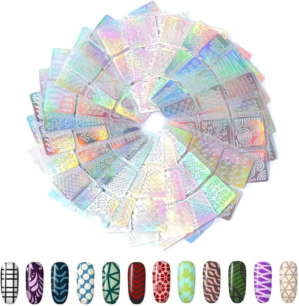 Neglekunst Stencils, 144 Stykker 24 Ark Vinyl Stencils