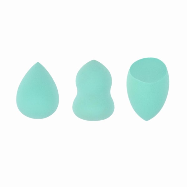 Beauty Egg Set Kalebass vattendroppe diagonalt skuren 3 puder puff set box grön Green