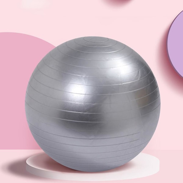 Tasapainolautapallo joogatreeniin, pilatesharjoitteluun, venyttelyyn, kuntoiluun, kotisalille ja treenaamiseen Silver Frosted-65Cm