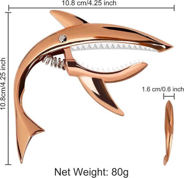 1 haiklemmetuner, gitar sinklegering tuner (rose gull)