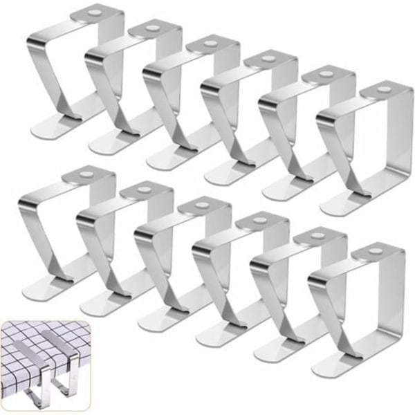 Stainless Steel Tablecloth Clips, 12 Pieces Tablecloth Clips, Adjustable Outdoor Tablecloth Clips, Garden Tablecloth Cli