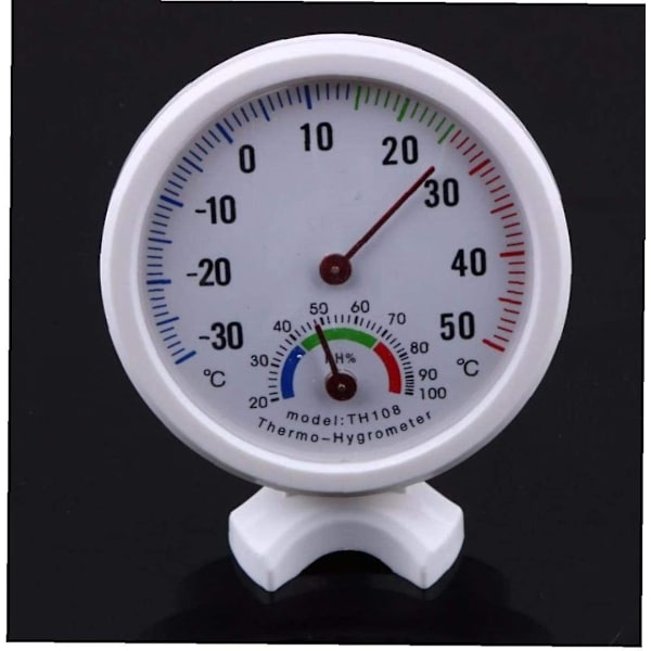 Mini klockformad skaltermometer hygrometer för väggmontering inomhus temperaturmätningsverktyg