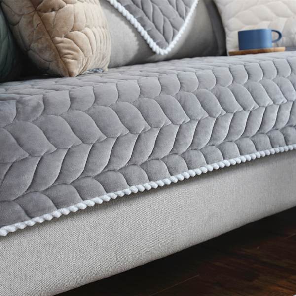 Moderne Minimalistisk Sofa Pude, Behagelig Plys Sofa Pudebetræk (Grå, 70*210)