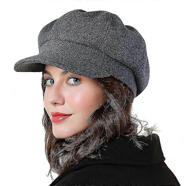 Hatte til kvinder Beret Kasketter Efterår Vinter Damer Ottekantet Hat Casual