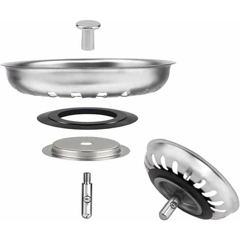 Vaskesilpropp i rustfritt stål for kjøkken og bad - Diameter 79 mm (2 stk)