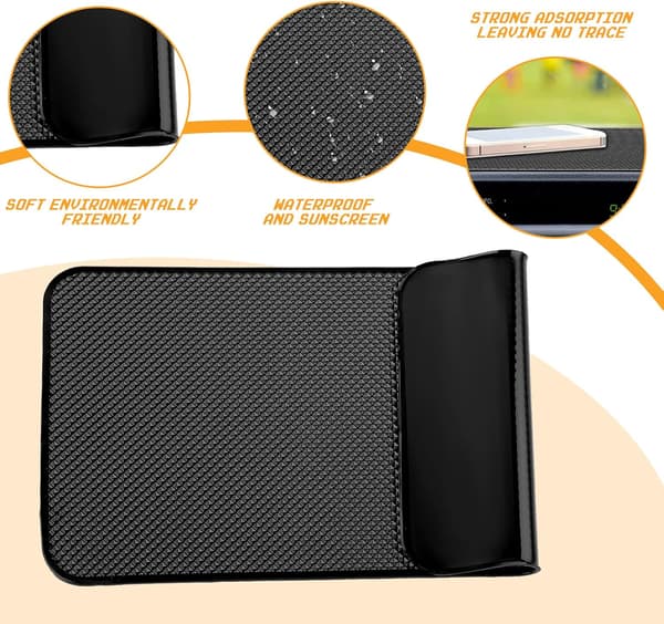 2 stycken (Mesh Textur) Halkfria Mattor för Bilinstrumentbräda, Extra Stora