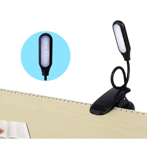 To-farvet LED-øjenbeskyttelsesklipslampe (5-lyset enkeltpolet batteritype med ledning),
