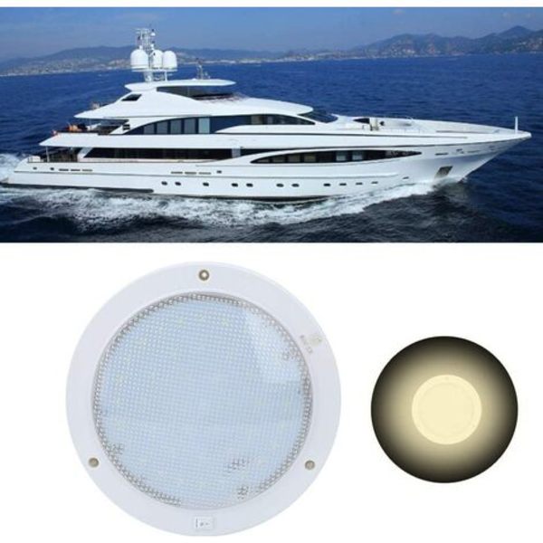Rund LED Taklampe 9W Taklampe for Caravan Yacht Taklampe etc. (Varmt Hvit Lys)