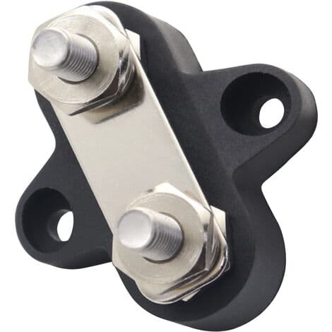 2 STK Kraftig Terminalskrue Fast Ledningsforbinder (Sort Dobbelt Stud M6 med Tap 80A)