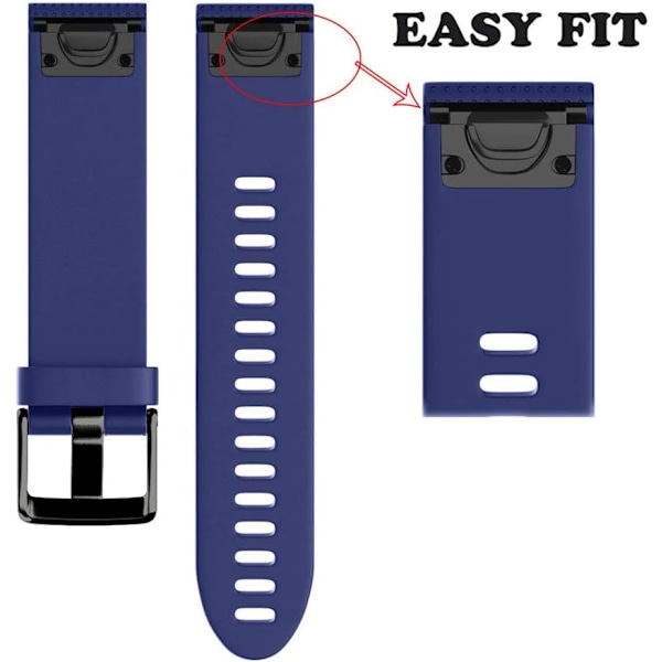 Rem til Garmin Fenix ​​​​5s / Fenix ​​​​5s Plus / Fenix ​​​​6s / Fenix ​​​​6s Pro, 20mm bred silikone Quick-Fit urrem, flere farver (blå