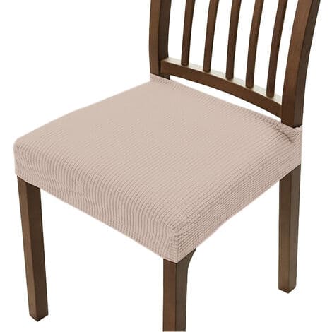 2 stk. Spisebordsstolebetræk til universel pasform (beige)