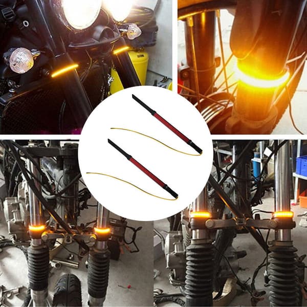 Blinkende Ring, Motorcykel, LED, Roterende Ringlys (2 stk. Hvidt Lys)