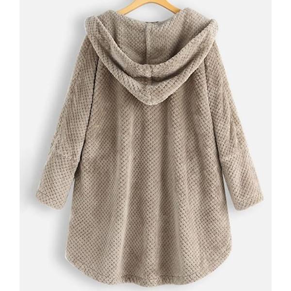 Khaki 4XL plus-size fleece-huvtröja för kvinnor khaki 4XL
