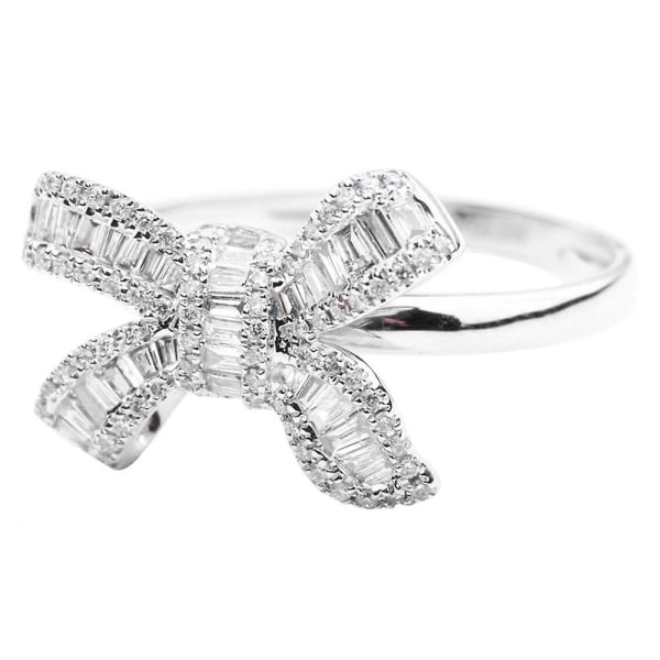 Bryllupsfest Luksus Fuld Rhinestone Bue Kvinder Finger Ring Brude Smykker Gave US 9