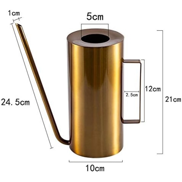 Sprøjtekande i rustfrit stål, vintage metalsprøjte (Guld 1,5 liter)
