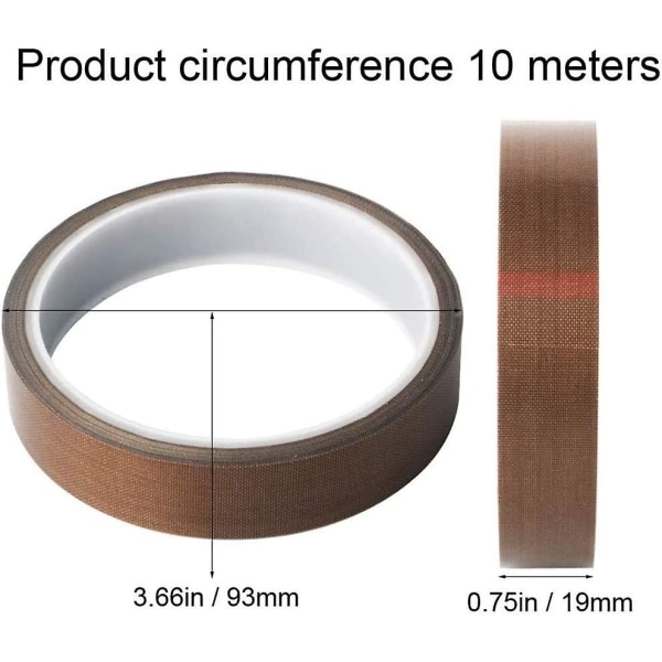 Teflon- ja PTFE-pinnoitettu lasikankaan liima-teippa, korkea lämpötila tyhjiöpakkauslaitteille, käsi- tai impulssi-sulkijoille, tiivistyslämpötiivistys, korkea lujuus