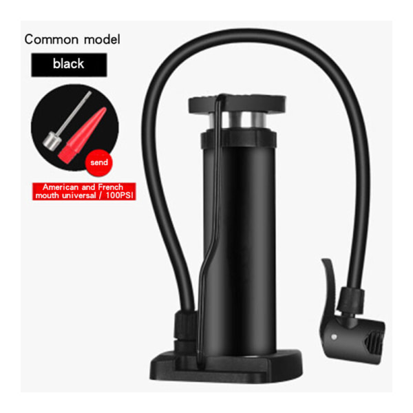 Portable Aluminum High Pressure Mini Regular Black Floor Pump For Road Bike Without Barometer Suitable For Outdoors, Spo