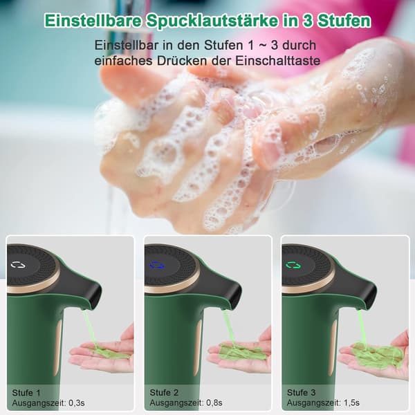 Automatisk flydende sæbedispenser, 300 ml grøn flydende sæbe