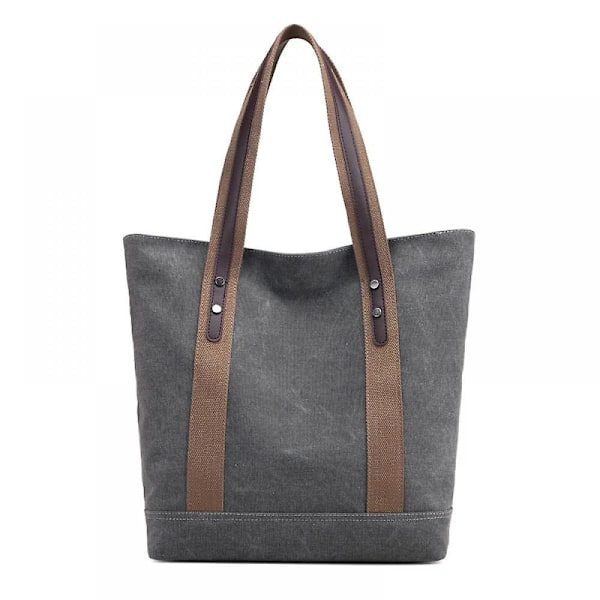 Dametasker i Canvas Skuldertaske Retro Casual Håndtasker Arbejdstaske Tote Punge A916-354 grey