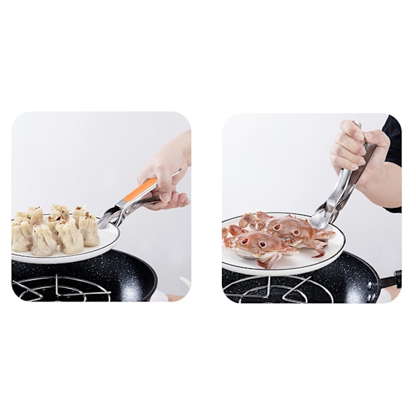 2 kpl ruostumattomasta teräksestä valmistettua monitoimista palovammoja estävää pidikettä, liukumattomat ruostumattomasta teräksestä valmistetut leikkurit luovaan keittiöön, kulhon nostimet ja kulhon pidikkeet (kulhon C