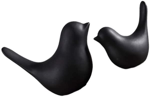 Sød fugl ornament*2 (sort stor + lille),