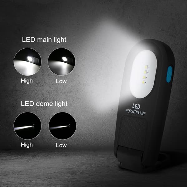 1 stk 4 LED arbeidslys USB-oppladbar tilgangslykt med