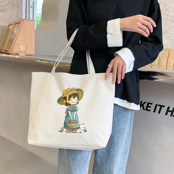 Toteväskor Små Canvas Tote (vit)